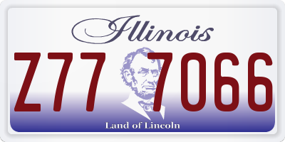 IL license plate Z777066