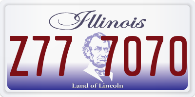 IL license plate Z777070