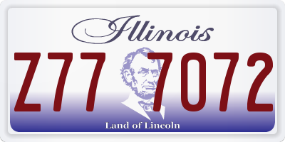 IL license plate Z777072