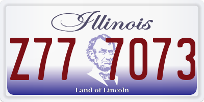 IL license plate Z777073