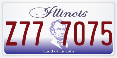 IL license plate Z777075