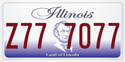 IL license plate Z777077