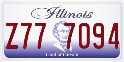 IL license plate Z777094
