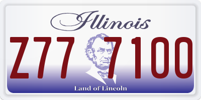 IL license plate Z777100