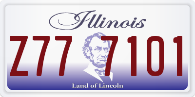 IL license plate Z777101