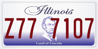 IL license plate Z777107