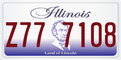 IL license plate Z777108