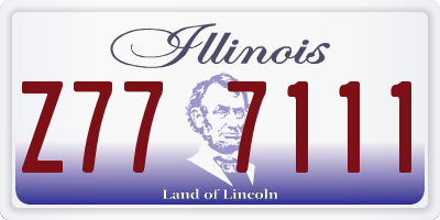 IL license plate Z777111