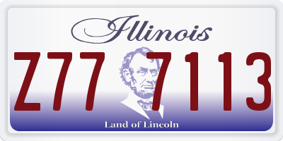 IL license plate Z777113