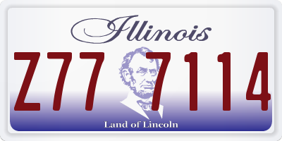 IL license plate Z777114