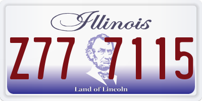 IL license plate Z777115