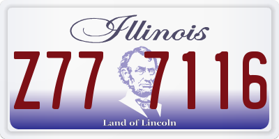 IL license plate Z777116