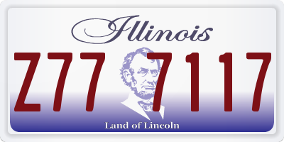 IL license plate Z777117