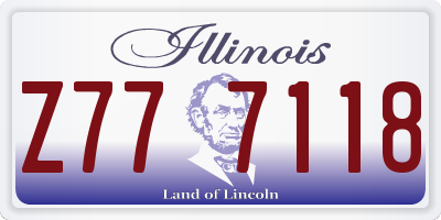 IL license plate Z777118