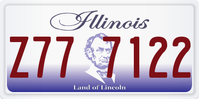 IL license plate Z777122
