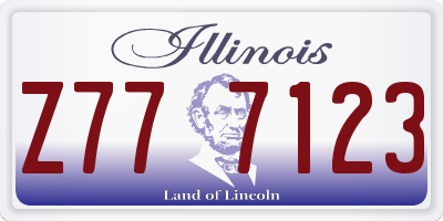 IL license plate Z777123