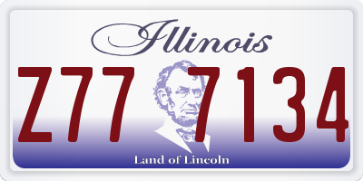 IL license plate Z777134