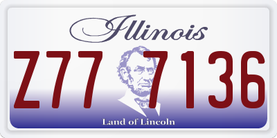 IL license plate Z777136