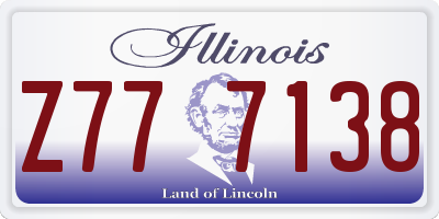IL license plate Z777138