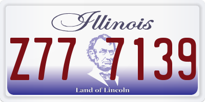 IL license plate Z777139