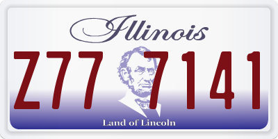 IL license plate Z777141