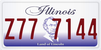 IL license plate Z777144