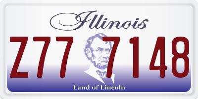 IL license plate Z777148