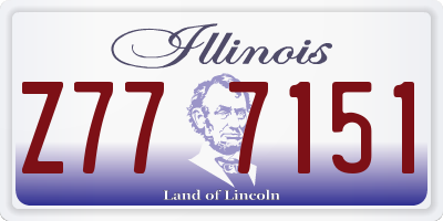 IL license plate Z777151
