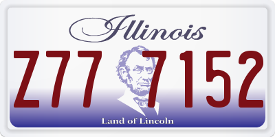 IL license plate Z777152