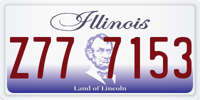 IL license plate Z777153