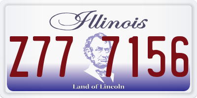 IL license plate Z777156
