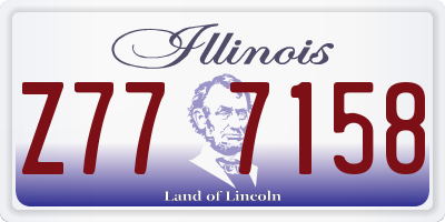 IL license plate Z777158