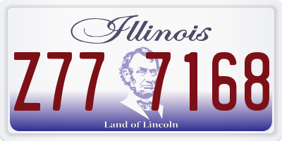 IL license plate Z777168