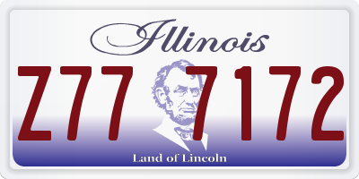 IL license plate Z777172