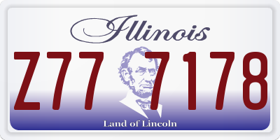 IL license plate Z777178