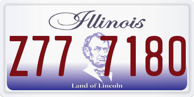 IL license plate Z777180