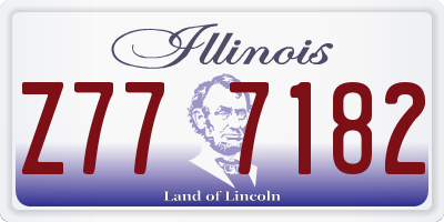 IL license plate Z777182