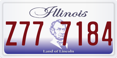 IL license plate Z777184