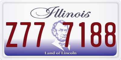 IL license plate Z777188