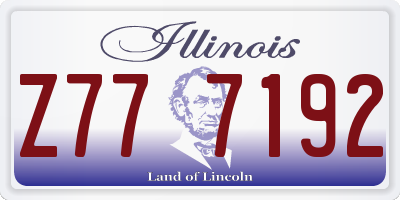 IL license plate Z777192