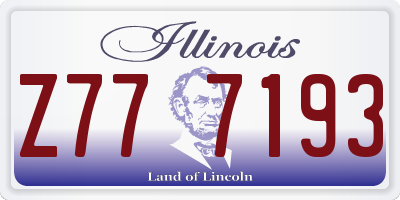 IL license plate Z777193