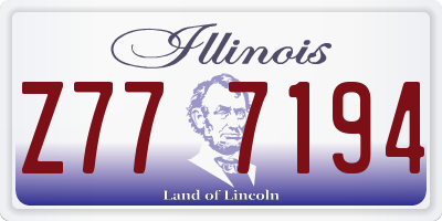 IL license plate Z777194