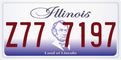 IL license plate Z777197