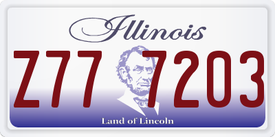 IL license plate Z777203