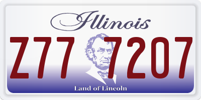 IL license plate Z777207