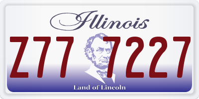 IL license plate Z777227