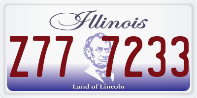 IL license plate Z777233