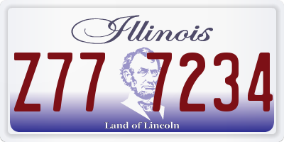 IL license plate Z777234