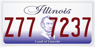 IL license plate Z777237