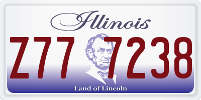 IL license plate Z777238